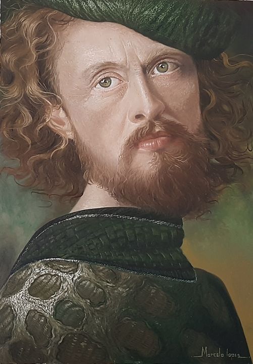 Pintura intitulada "Retrato" por Marcelo Lopes, Obras de arte originais, Óleo