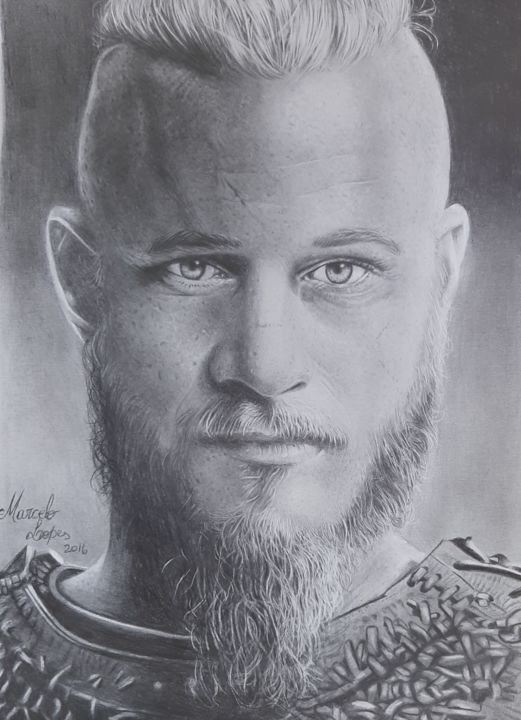 Desenho intitulada "Travis Fimmel" por Marcelo Lopes, Obras de arte originais, Grafite