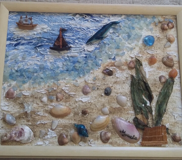 Painting titled "sea summary" by Marcelo Pontes, Original Artwork