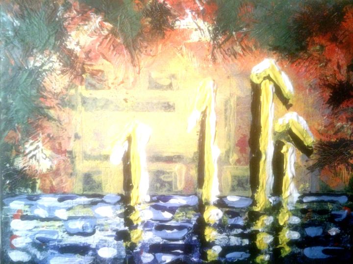 Painting titled "Four" by Wallace, Original Artwork, Acrylic