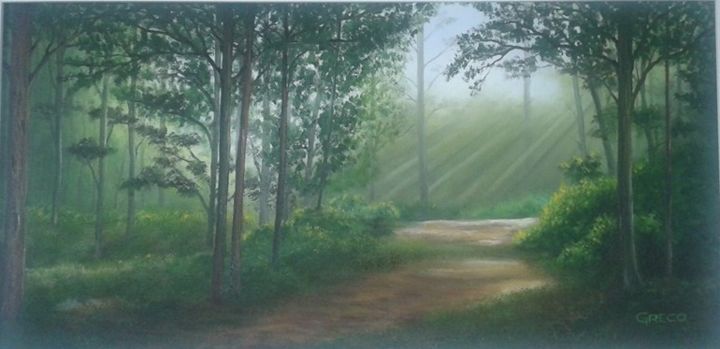 Painting titled "floresta1.jpg" by Greco, Original Artwork, Oil
