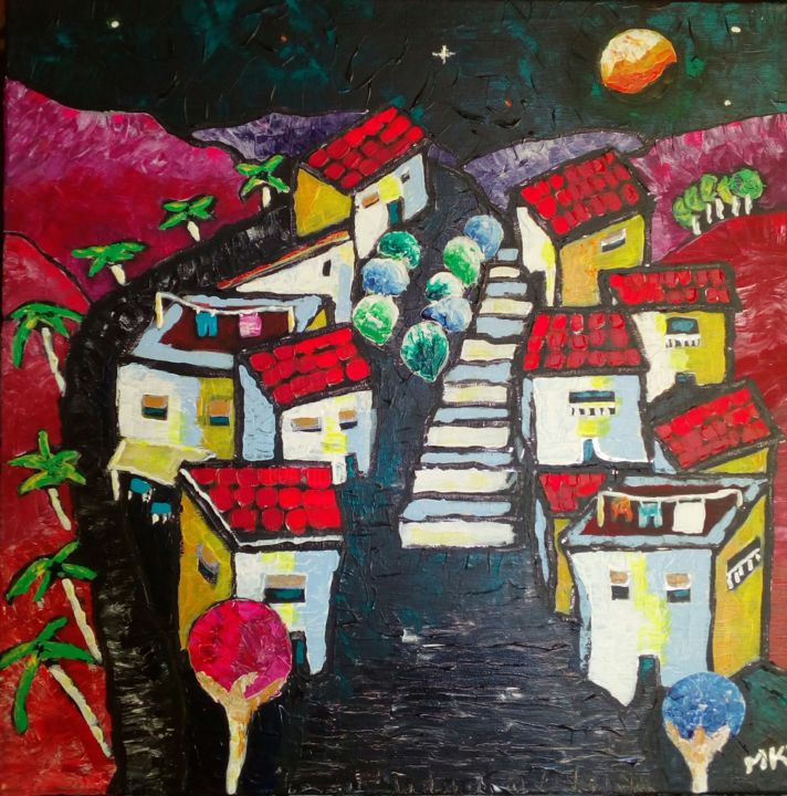 Peinture intitulée "Frigiliana." par Felix, Œuvre d'art originale, Acrylique