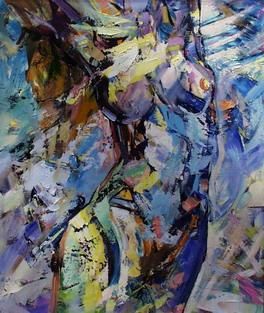 Painting titled "Nude II" by Marchell Yameliev, Original Art,