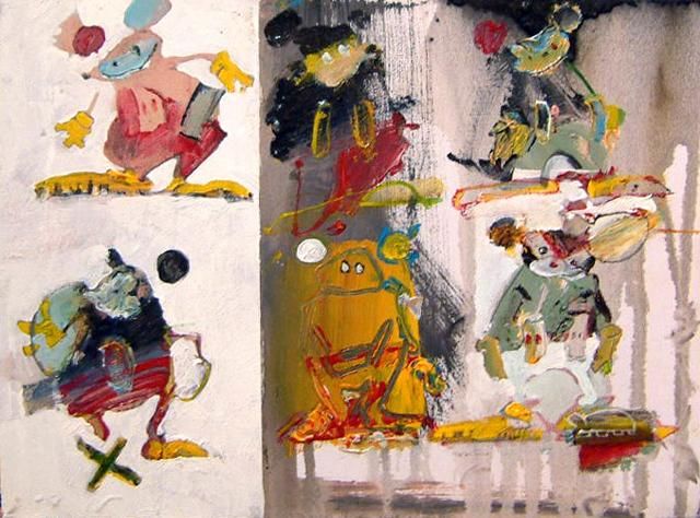 Pittura intitolato "Mickeys 2" da Marc Hernandez, Opera d'arte originale, Olio