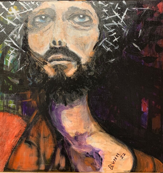 Peinture intitulée "Christ Passion" par Marcia Bunn, Œuvre d'art originale, Acrylique