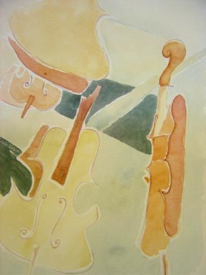 Peinture intitulée "Violinos" par Marcia Andrea Carreiro, Œuvre d'art originale, Huile