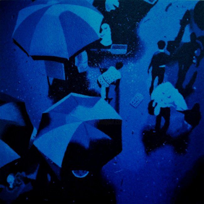 Painting titled ""The Blue Monday"" by Marcial, Original Artwork