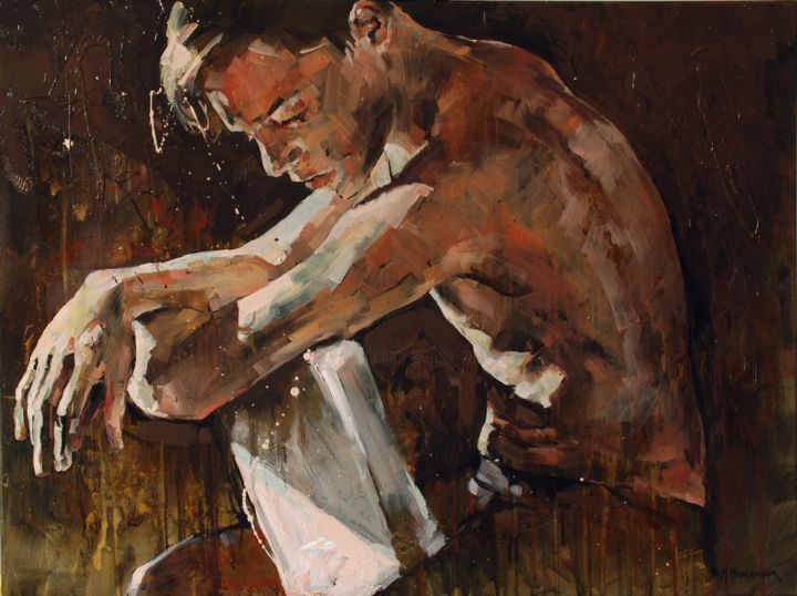 Painting titled "SHINE" by Marcin Mikołajczak, Original Artwork, Oil