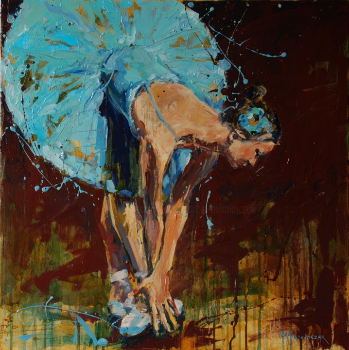 Peinture intitulée "Ballerina" par Marcin Mikołajczak, Œuvre d'art originale, Huile