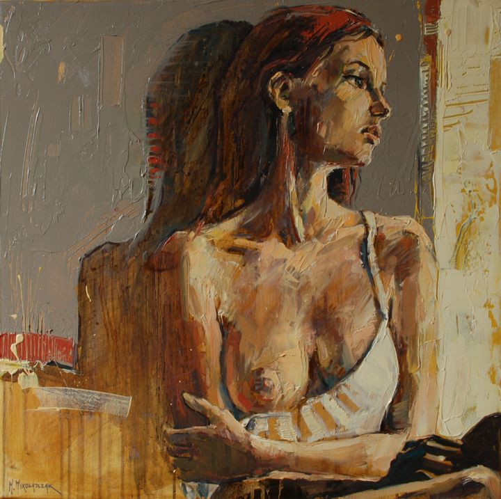 Painting titled "Morning" by Marcin Mikołajczak, Original Artwork, Oil