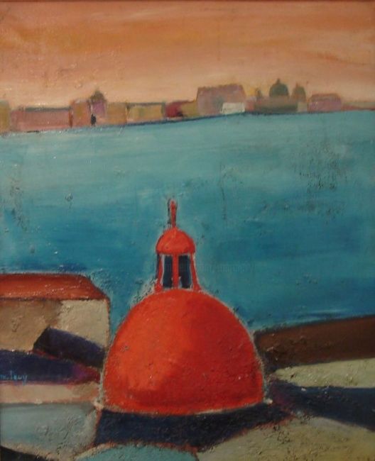 Peinture intitulée "Le dôme à Venise" par Marc Levy, Œuvre d'art originale