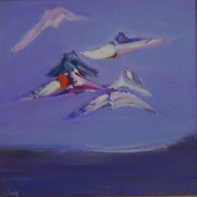 Painting titled "VOL D OISEAUX" by Marc Levy, Original Artwork