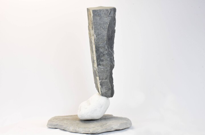 Sculpture titled "UNIVERS EN SUSPENS" by Marc Mugnier, Original Artwork, Stone