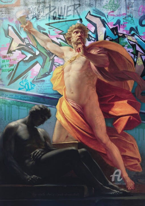 Pintura titulada "I'VE GOT THE POWER" por Marco Battaglini, Obra de arte original, Acrílico