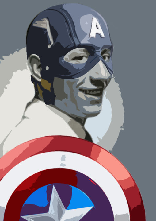 Arte digitale intitolato "Capitan America" da Marco Critelli, Opera d'arte originale, Fotomontaggio
