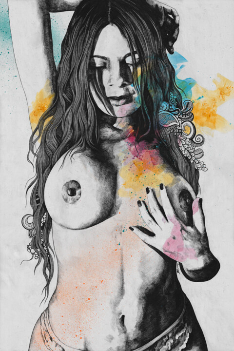Dessin intitulée "Paint a Vulgar Pict…" par Marco Paludet, Œuvre d'art originale, Crayon