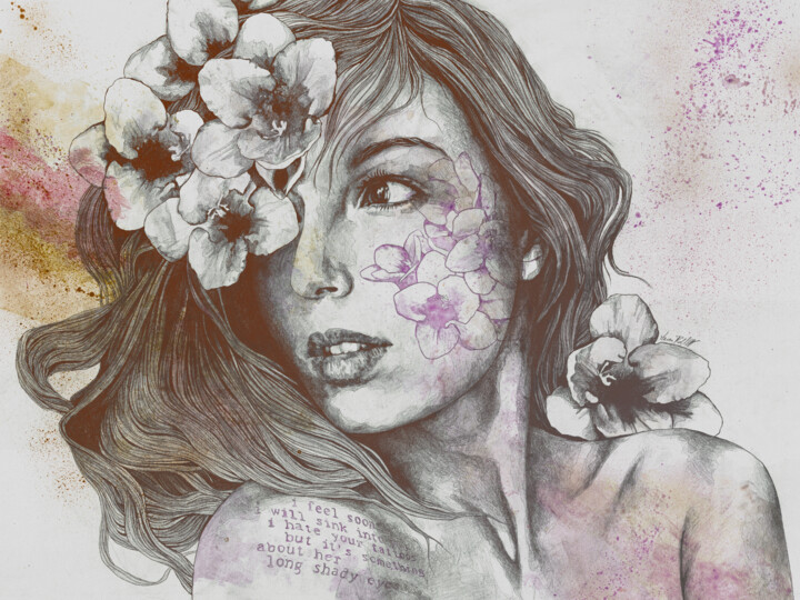 Digitale Kunst mit dem Titel "Mascara violet | be…" von Marco Paludet, Original-Kunstwerk, Acryl