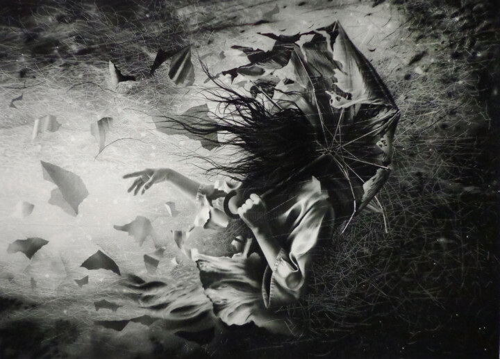 Drawing titled "PRIMAVERA" by Marco Tidu, Original Artwork, Charcoal Mounted on Wood Panel
