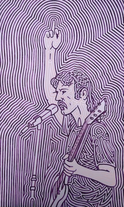 Pintura titulada "Frank Zappa" por Marco Ugoni, Obra de arte original, Acrílico Montado en Bastidor de camilla de madera