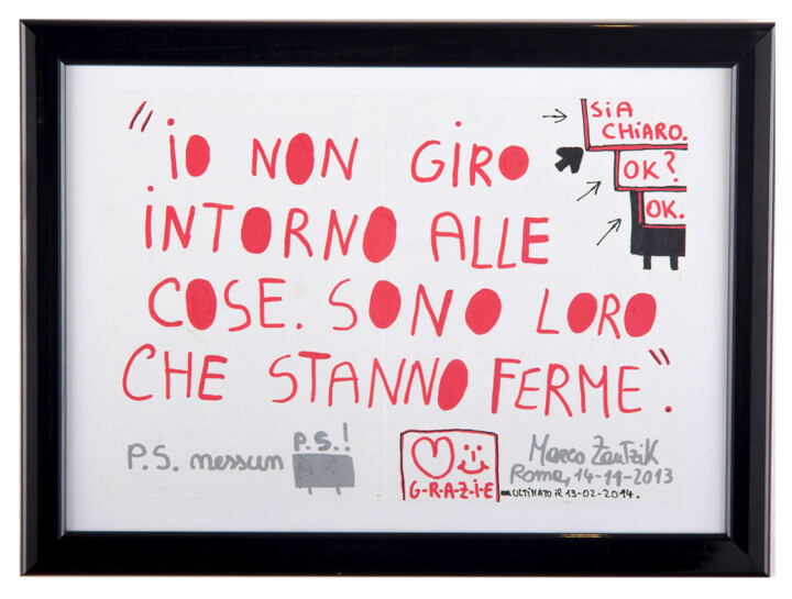 Drawing titled "Io non giro intorno…" by Marco Zautzik, Original Artwork, Marker