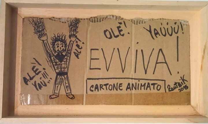 Drawing titled "Cartoni animati" by Marco Zautzik, Original Artwork, Marker