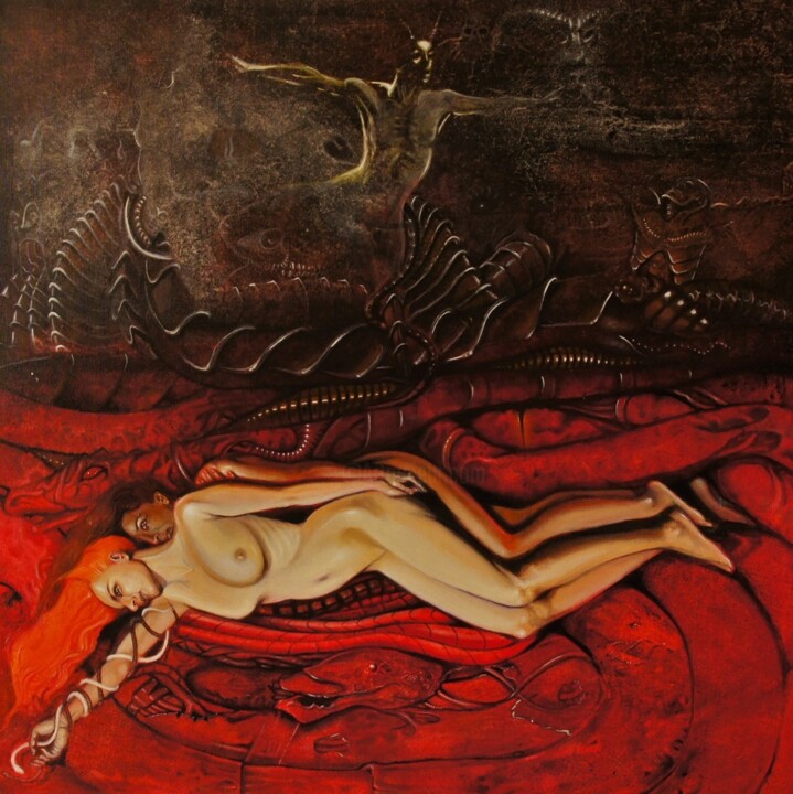 Pintura intitulada "Snake Medicine" por Marco Boscani, Obras de arte originais, Acrílico