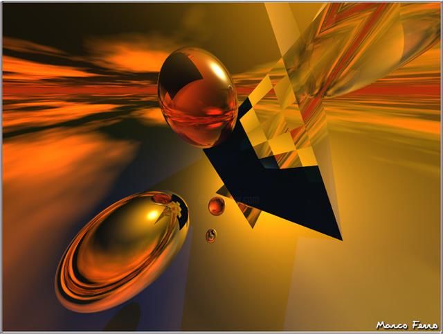 Digital Arts titled "Esferas e reflexos" by Marco Ferro, Original Artwork, 3D Modeling