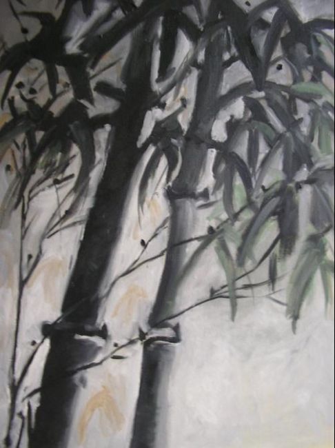 Pintura titulada "Bambous  gris" por Marcoh, Obra de arte original