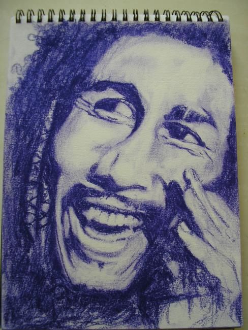 Dibujo titulada "BOB MARLEY (portrai…" por Marcoh, Obra de arte original