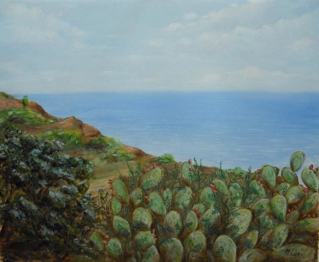 Pittura intitolato "Scogliera, paesaggi…" da Marco Lezzi, Opera d'arte originale
