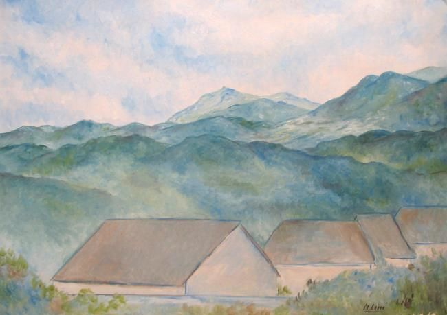 Pittura intitolato "Montagne in lontana…" da Marco Lezzi, Opera d'arte originale