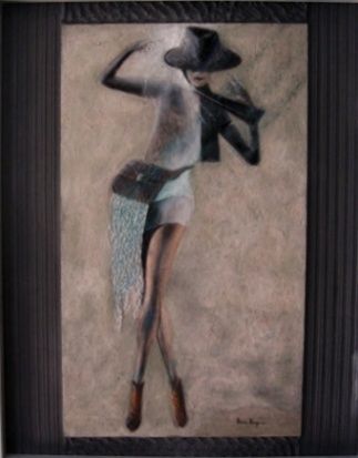 Painting titled "donna moderna 2" by Marco Mazzurana, Original Artwork, Other