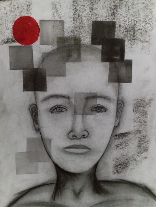 Drawing titled "SN" by Marcos Bastos, Original Artwork, Charcoal