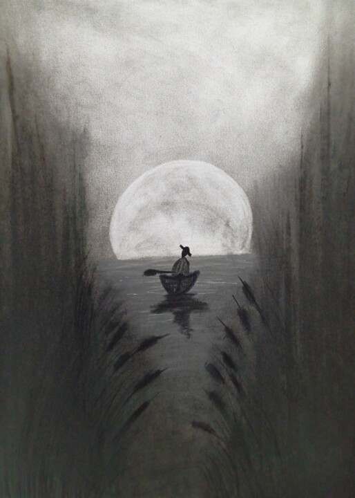 图画 标题为“Viagem” 由Marcos Bastos, 原创艺术品, 木炭