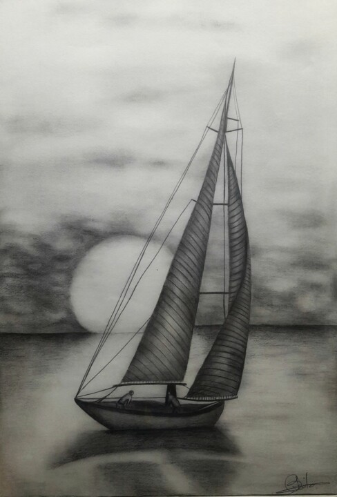 Drawing titled "Douro" by Marcos Bastos, Original Artwork, Graphite