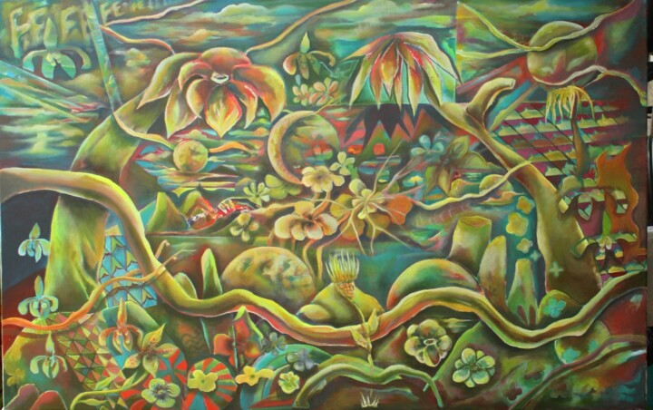 Malarstwo zatytułowany „Fé” autorstwa Marcos Tabbal, Oryginalna praca, Akryl