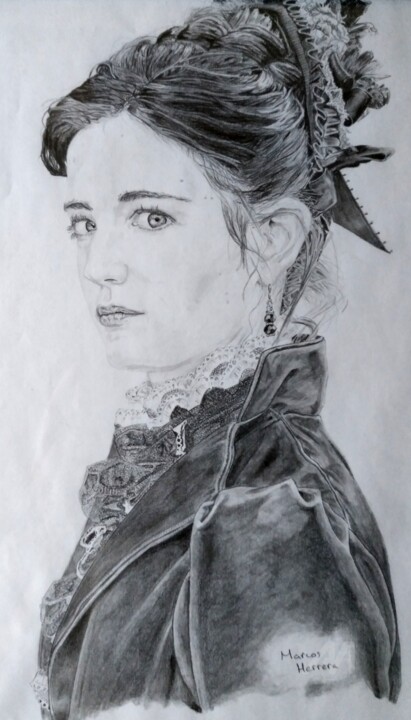 Dibujo titulada "Penny Dreadful port…" por Marcos Herrera, Obra de arte original, Lápiz Montado en Cartulina