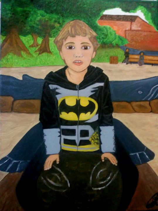 Painting titled "Bambino" by Moises, Original Art,