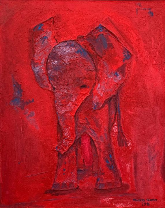 Malerei mit dem Titel "elefante" von Marcos Sánchez, Original-Kunstwerk, Acryl