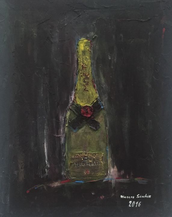 Painting titled "Moët" by Marcos Sánchez, Original Artwork, Acrylic