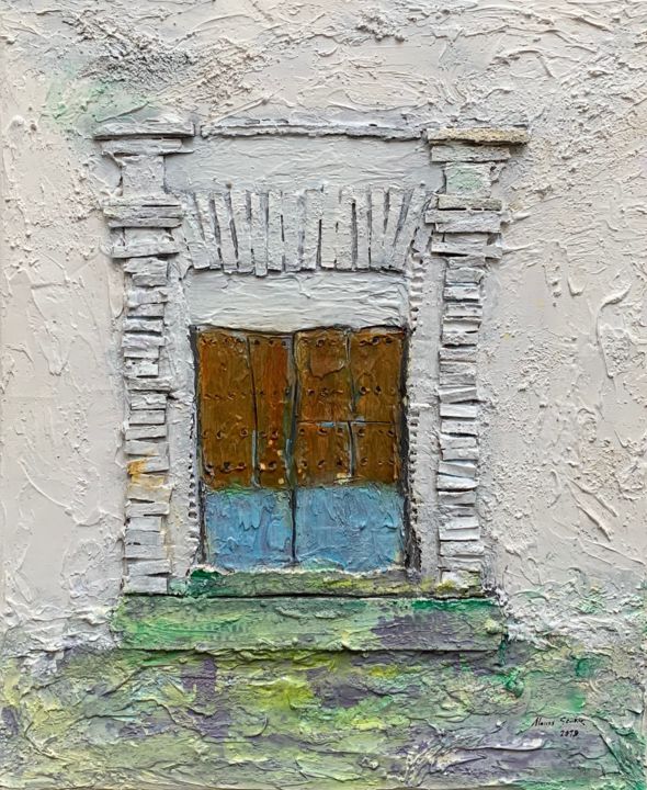 Painting titled "puerta" by Marcos Sánchez, Original Artwork, Acrylic