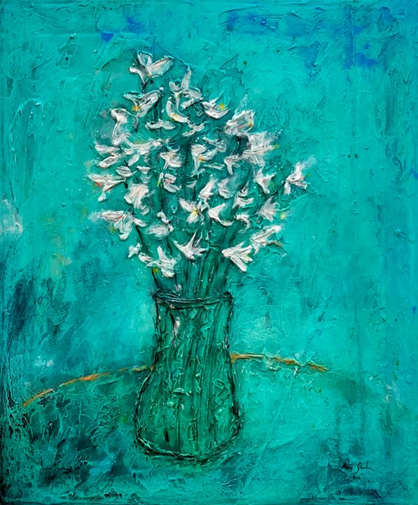 Painting titled "primavera" by Marcos Sánchez, Original Artwork, Acrylic