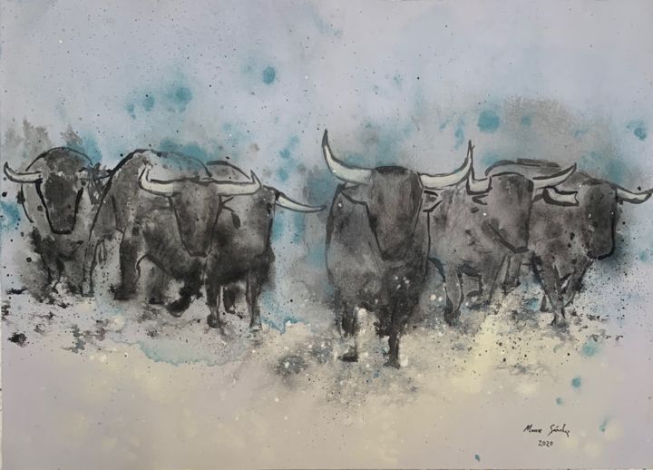 Pintura intitulada "faena de campo" por Marcos Sánchez, Obras de arte originais, Acrílico