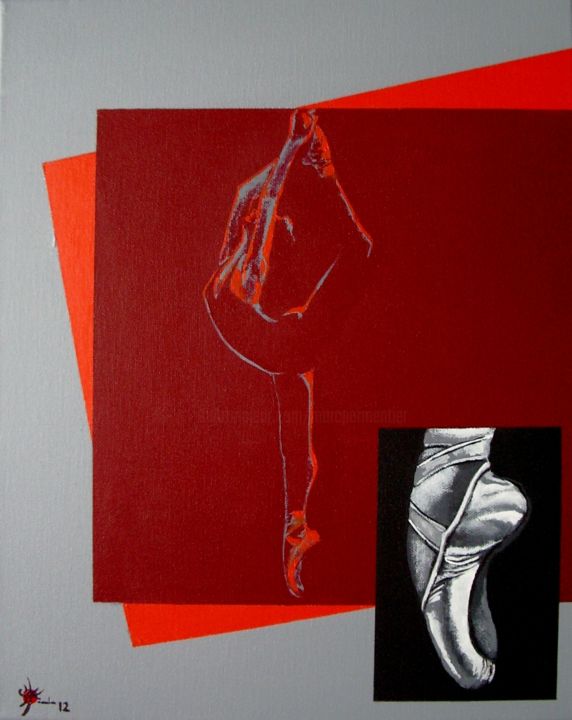 Painting titled "Pointe pop" by Marc Parmentier, Original Artwork, Acrylic Mounted on Wood Stretcher frame