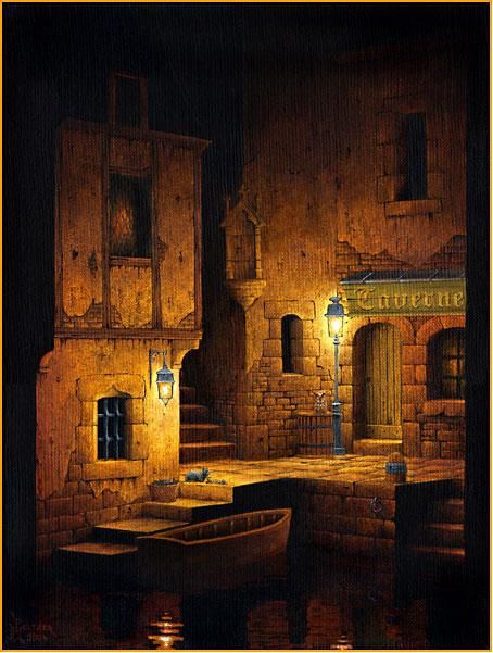 Painting titled "la taverne" by Marc Peltzer, Original Artwork