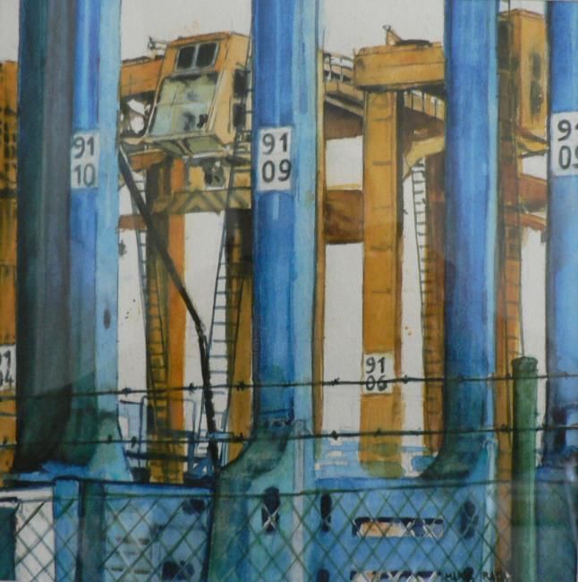 Malarstwo zatytułowany „Port en Hollande” autorstwa Marc Rabal, Oryginalna praca