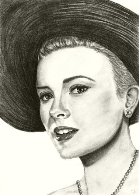 Drawing titled "Grace Kelly" by Marcurell, Original Artwork, Other