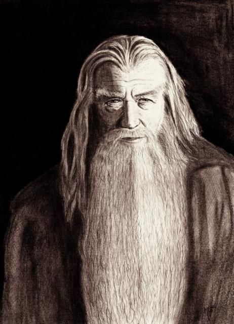Dibujo titulada "Gandalf the Grey" por Marcurell, Obra de arte original