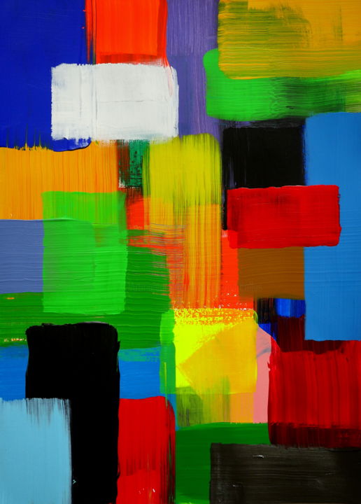 Peinture intitulée "couleurs 1" par Nestor, Œuvre d'art originale, Acrylique