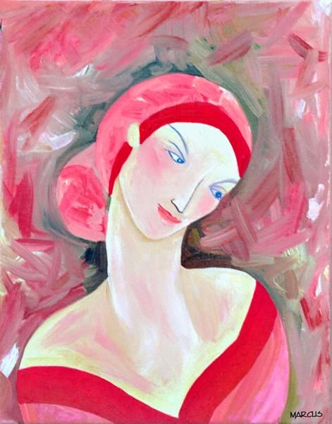 Peinture intitulée "LADY 2" par Leslie Marcus, Œuvre d'art originale, Huile